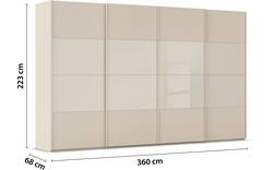 Goossens kledingkast finca combi glans mat glas bruin hoogwaardig meubelplaat - 8244407-{merk}-finca-combi-sts-bruin-schuifdeuren-02
